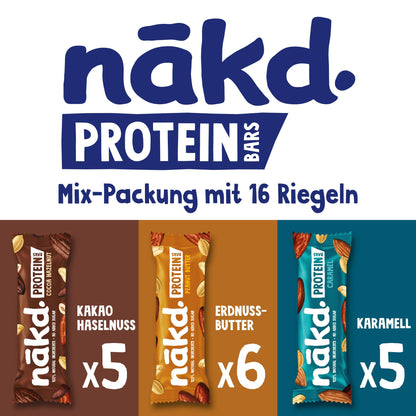 Nākd. Protein Bar Variety Pack (16 x 45g) | No Added Sugar, Vegan
