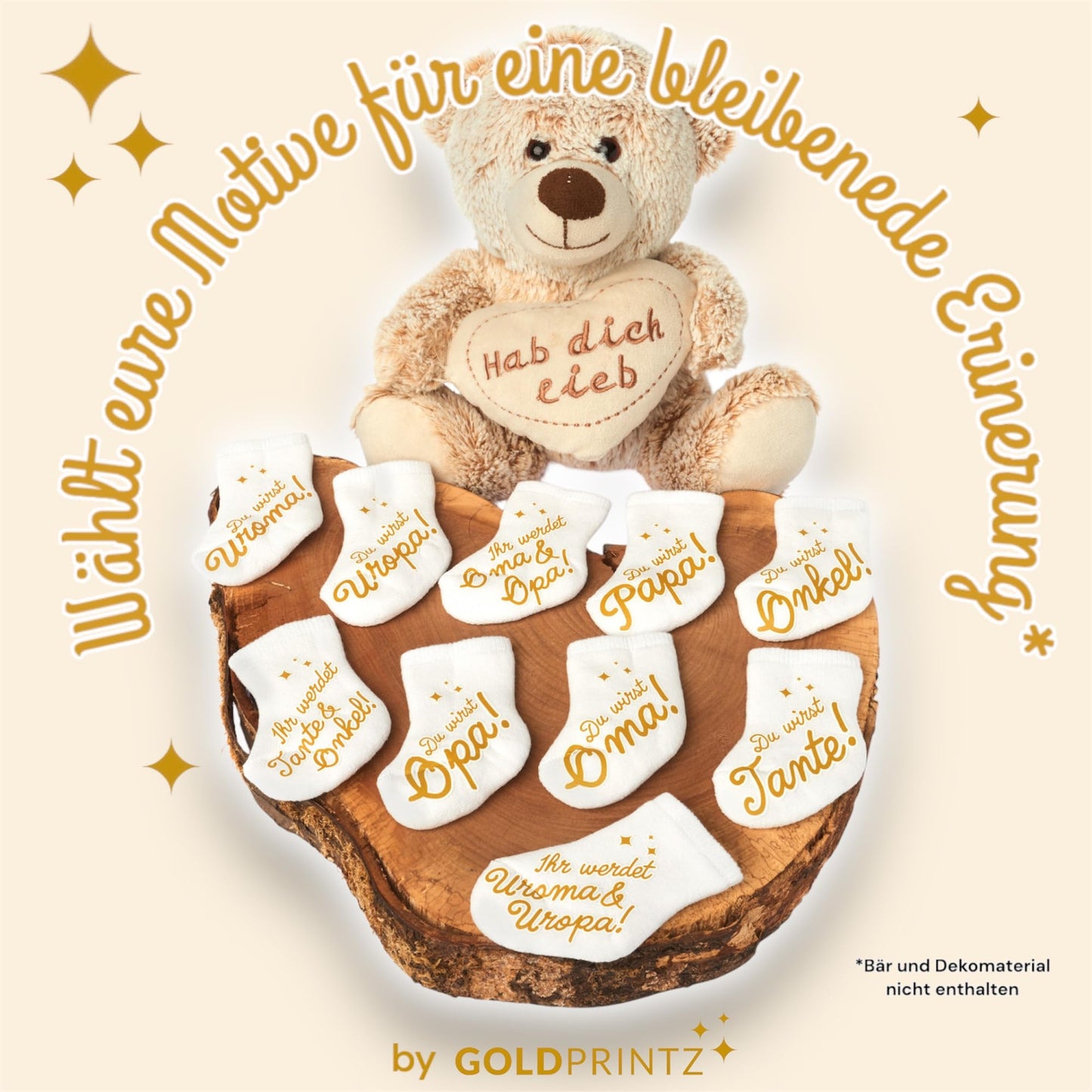 goldprintz I Ihr werdet Uroma und Uropa I Schwangerschaft verkünden I goldig bedruckte Babysocke I Wir bekommen ein Baby verkünden I Verkündung Schwangerschaft I Überraschung Babynews