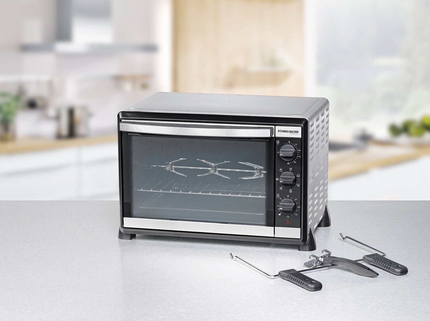ROMMELSBACHER Baking &amp; Grill Oven (BG 1805/E) with double glazing, interior lighting, timer, 1800W