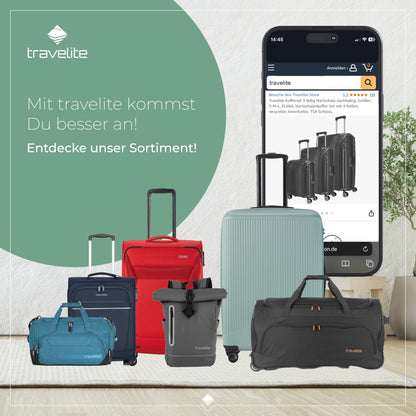 TRAVELITE 'Elvaa' Hartschalen Reisekoffer-Set (3-teilig) mit recyceltem Innenfutter, TSA-Schloss