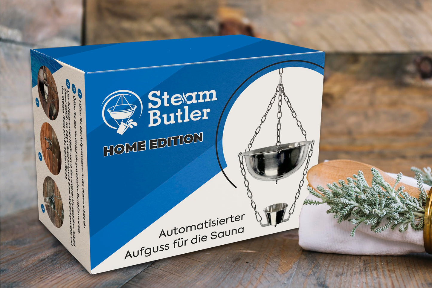 Original Steam Butler Home: Automatic infusion for the sauna made of stainless steel: Continuously adjustable intensity
