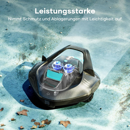 AIPER Kabelloser Poolsauger mit Akku (90 Min. Laufzeit): LED-Anzeigen, Dual-Antrieb