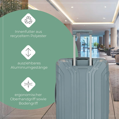 TRAVELITE 'Elvaa' Hartschalen Reisekoffer-Set (3-teilig) mit recyceltem Innenfutter, TSA-Schloss