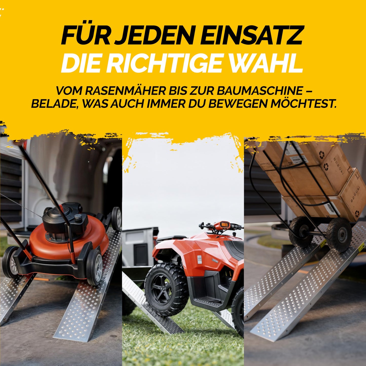 MONZANA® 2x access ramp: 400kg load capacity made of galvanized steel (160x22.5x4.5cm)