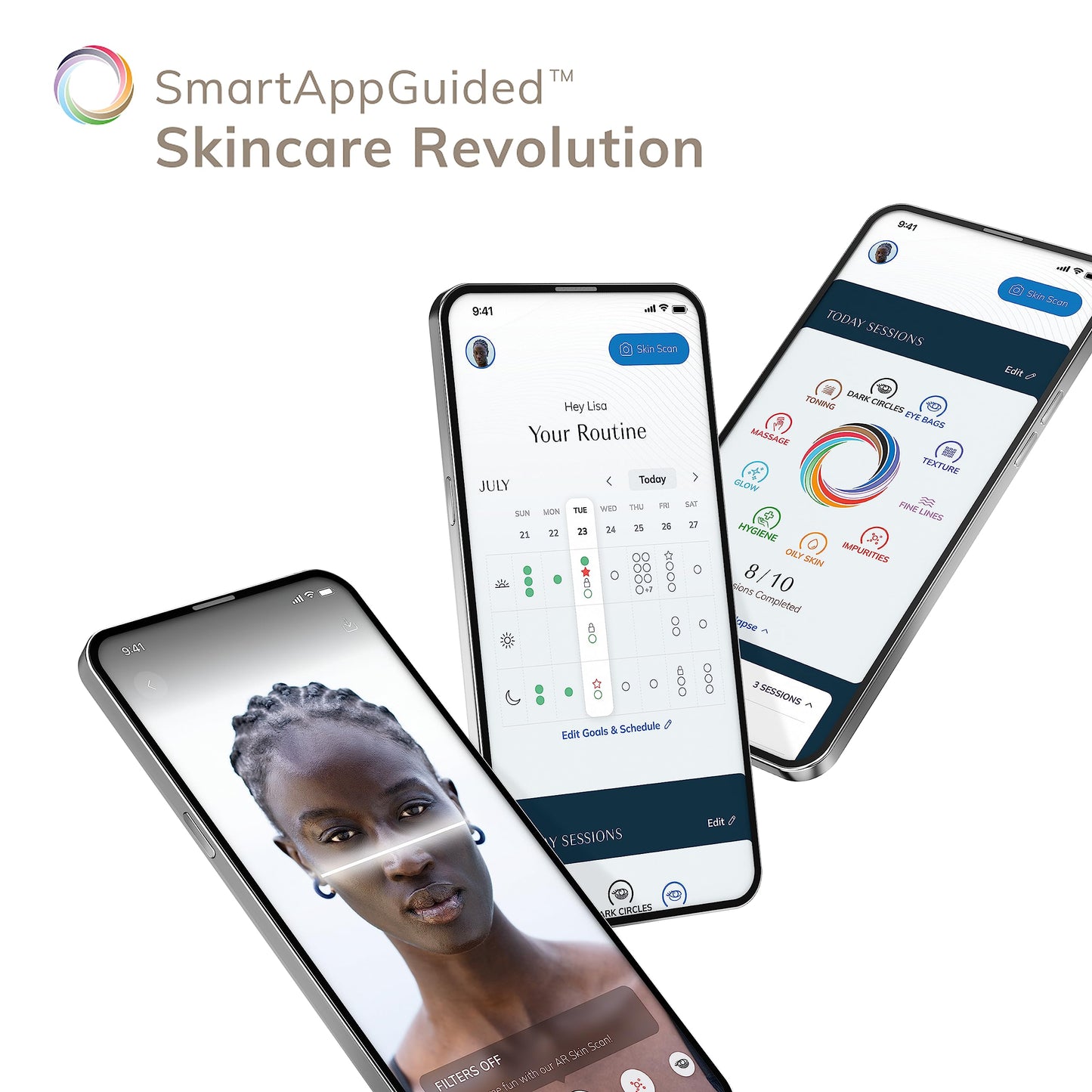 GESKE | SmartAppGuided™ Sonic Thermo Facial Brush | 6 in 1 + GESKE Hydrating Cleanser | Set mit passender Kosmetik-Zugabe | Beauty Bundle