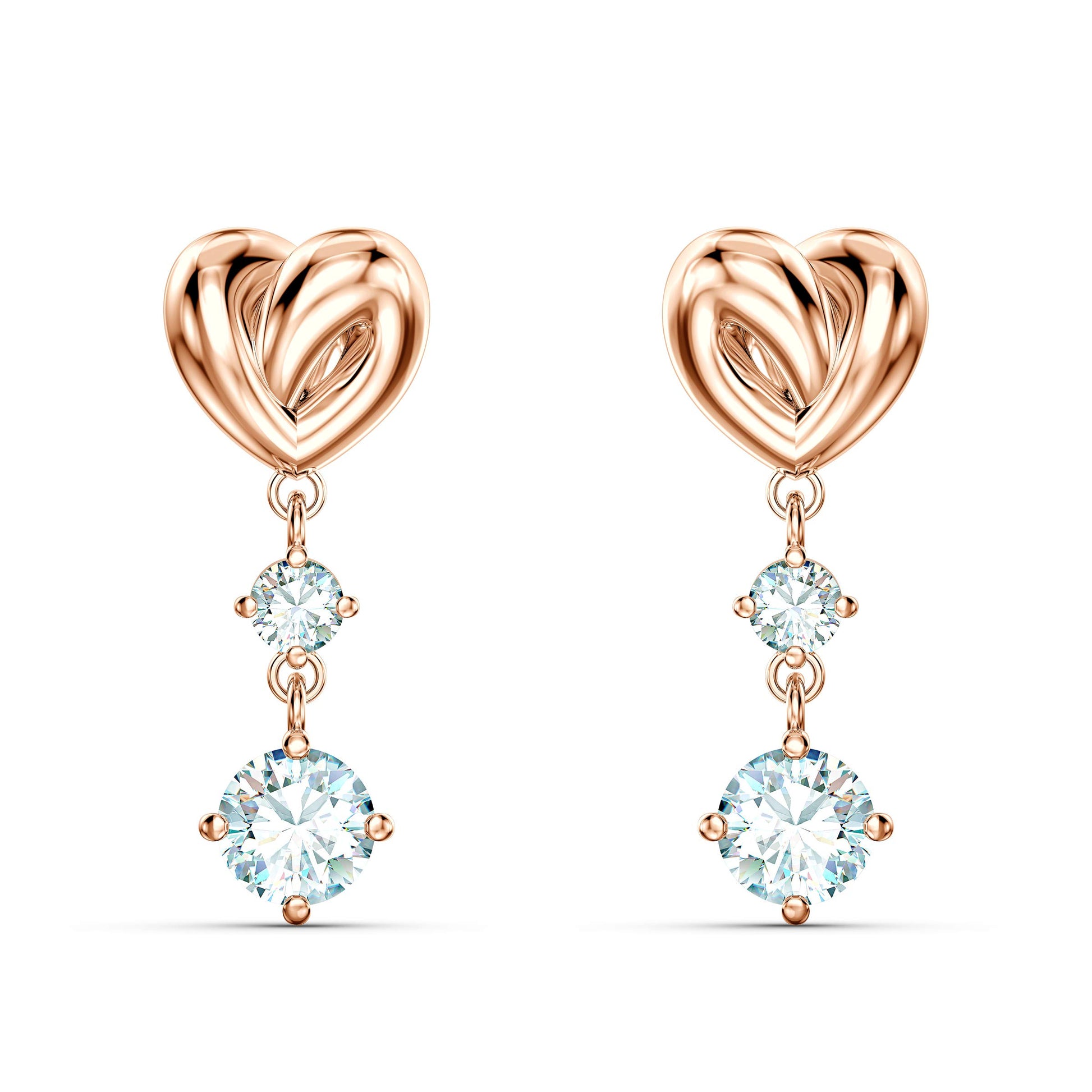 Swarovski 'Lifelong Heart' Drop-Ohrhänger: Funkelnd mit Roségold-Legierungsschicht