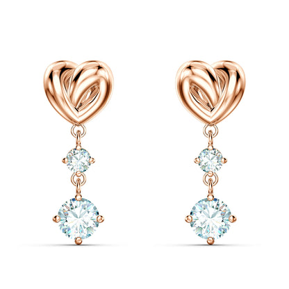 Swarovski 'Lifelong Heart' Drop-Ohrhänger: Funkelnd mit Roségold-Legierungsschicht