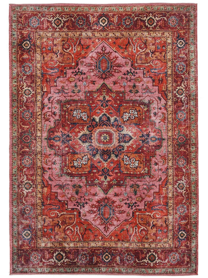 RugVista, Georgia Oriental, Teppich, 200 x 300 cm, Rechteck, Kurzflor, Modern, Oeko-TEX Standard 100, Wohnzimmer, Schlafzimmer, Esszimmer/Küche, Flur, Büro, Nur chemisch reinigen, Rot/Rosa
