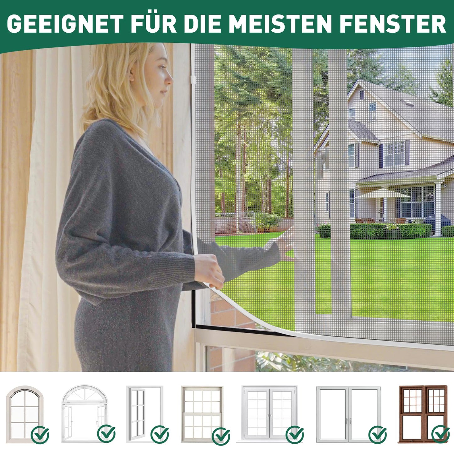 MLEJU Fliegengitter Fenster Magnet | Effektiver Insektenschutz mit einfachem Magnetrahmen