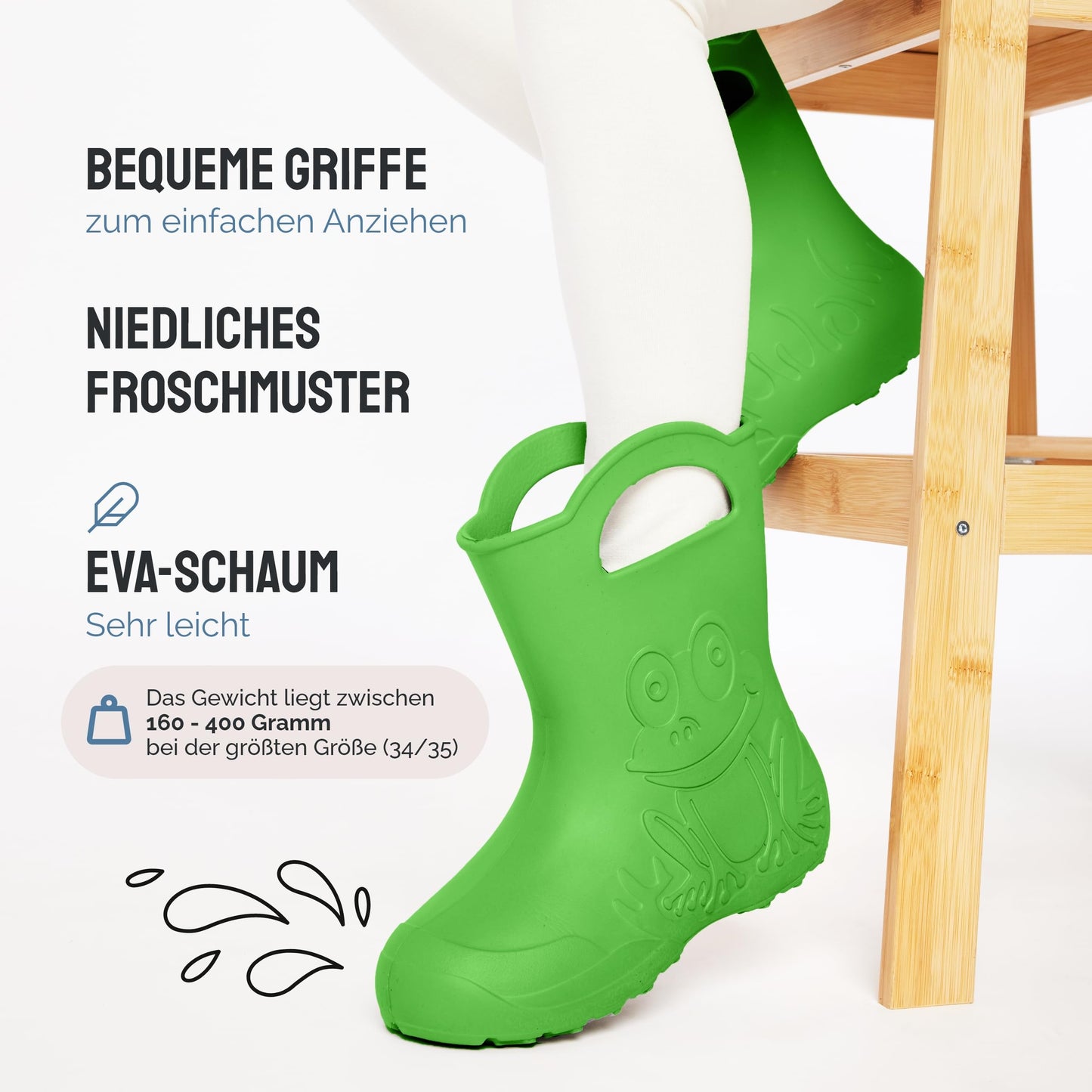 LADEHEID Eva Kinder Gummistiefel für Jungen und Mädchen: Wasserdichte Regenstiefel