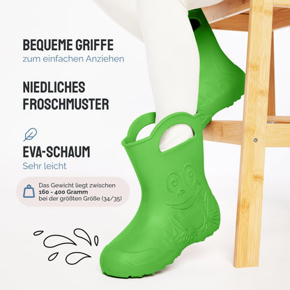 LADEHEID Eva Kinder Gummistiefel für Jungen und Mädchen: Wasserdichte Regenstiefel