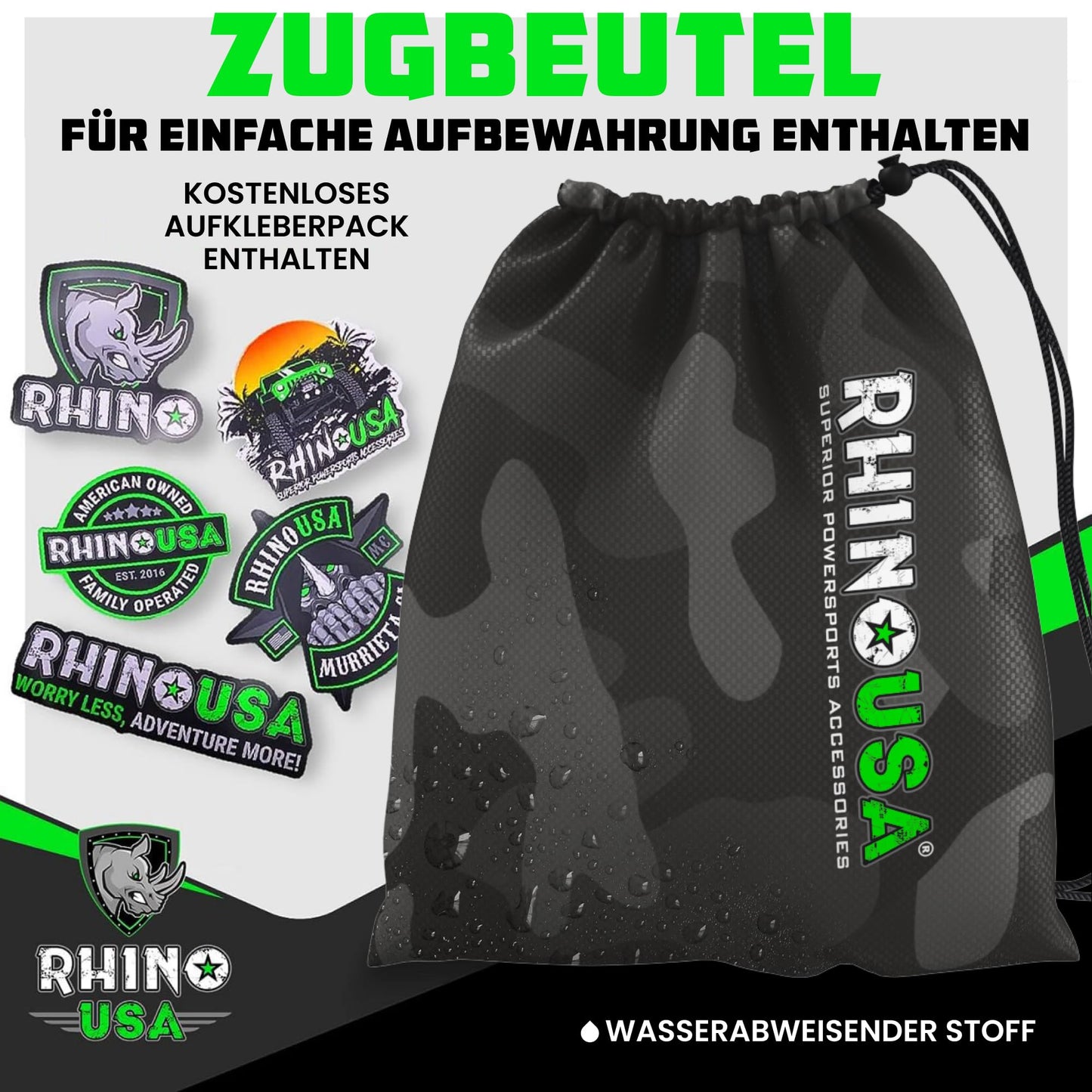Rhino USA Spanngurte mit Ratsche und Haken (4er Pack): 2000kg Reißfestigkeit in Grau