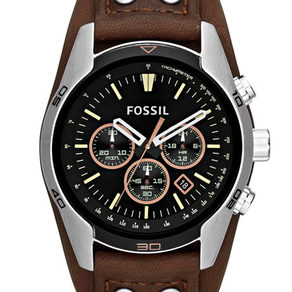 FOSSIL Coachman Chronographenwerk Herrenuhr (44mm) mit Edelstahl- oder Lederarmband