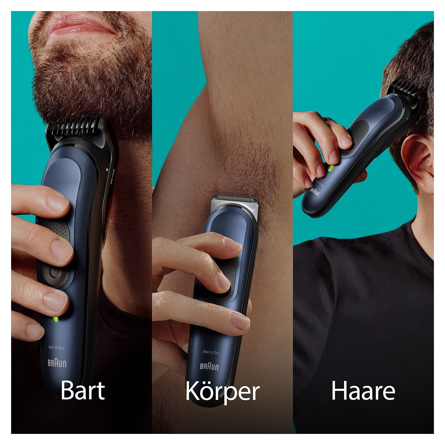 BRAUN (MGK7410) All-In-One Bartpflege Bodygroomer-Set mit Nasenhaartrimmer: Wasserdicht