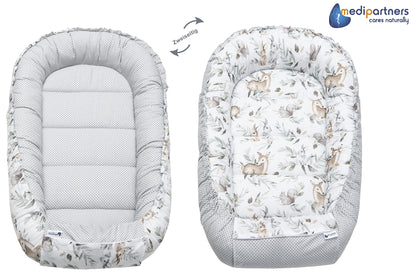 Medi Partners Baby-Nestchen für Neugeborene aus 100% Baumwolle (5-teilig - 100x60x15cm)
