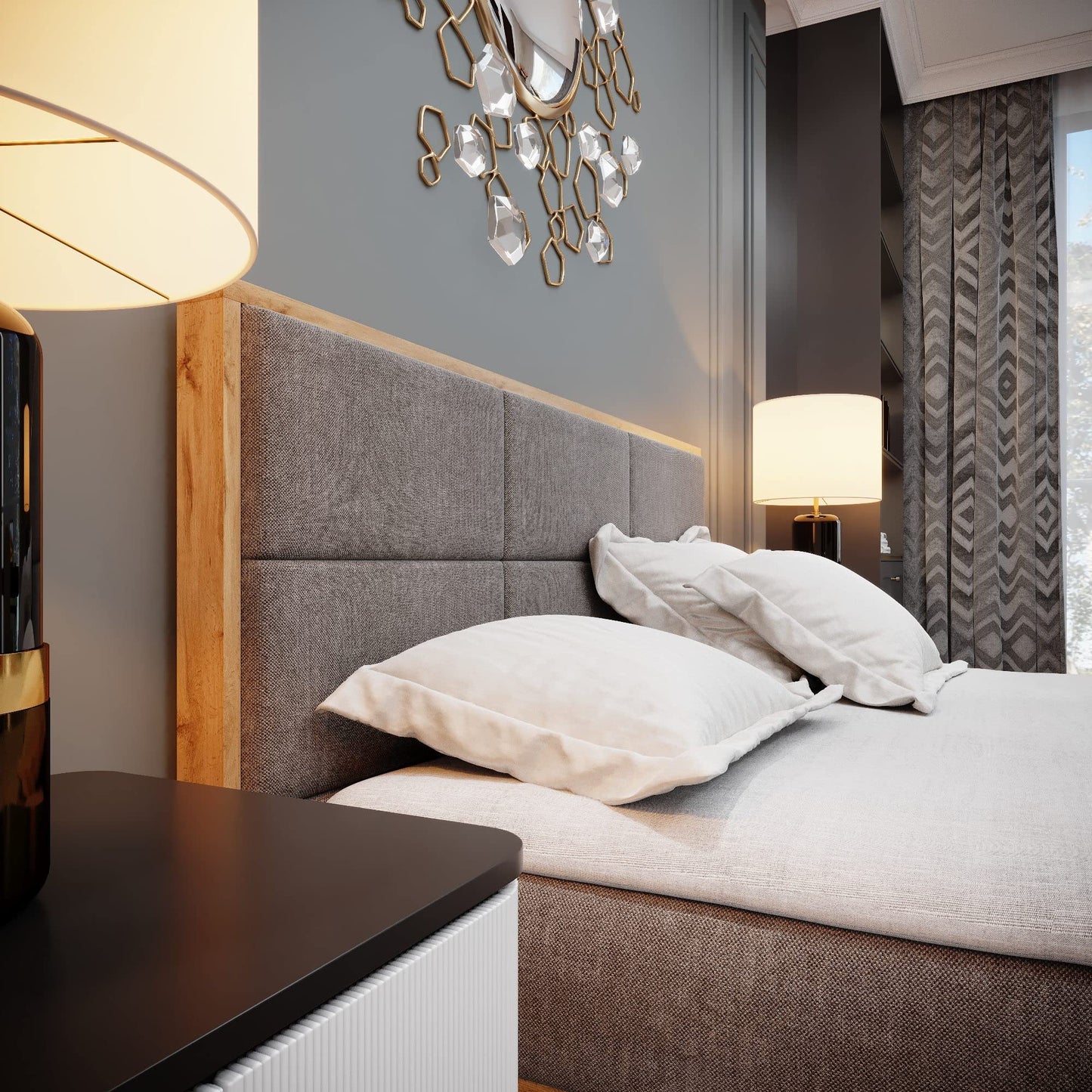 Boxspring-Doppelbett 80x200cm mit Bonellmatratze | Bettkasten für Bettwäsche und Topper