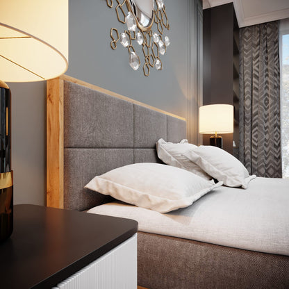 Boxspring-Doppelbett 80x200cm mit Bonellmatratze | Bettkasten für Bettwäsche und Topper
