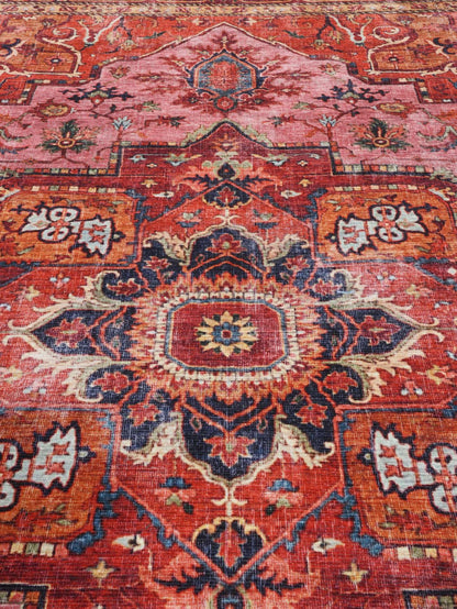 RugVista, Georgia Oriental, Teppich, 200 x 300 cm, Rechteck, Kurzflor, Modern, Oeko-TEX Standard 100, Wohnzimmer, Schlafzimmer, Esszimmer/Küche, Flur, Büro, Nur chemisch reinigen, Rot/Rosa