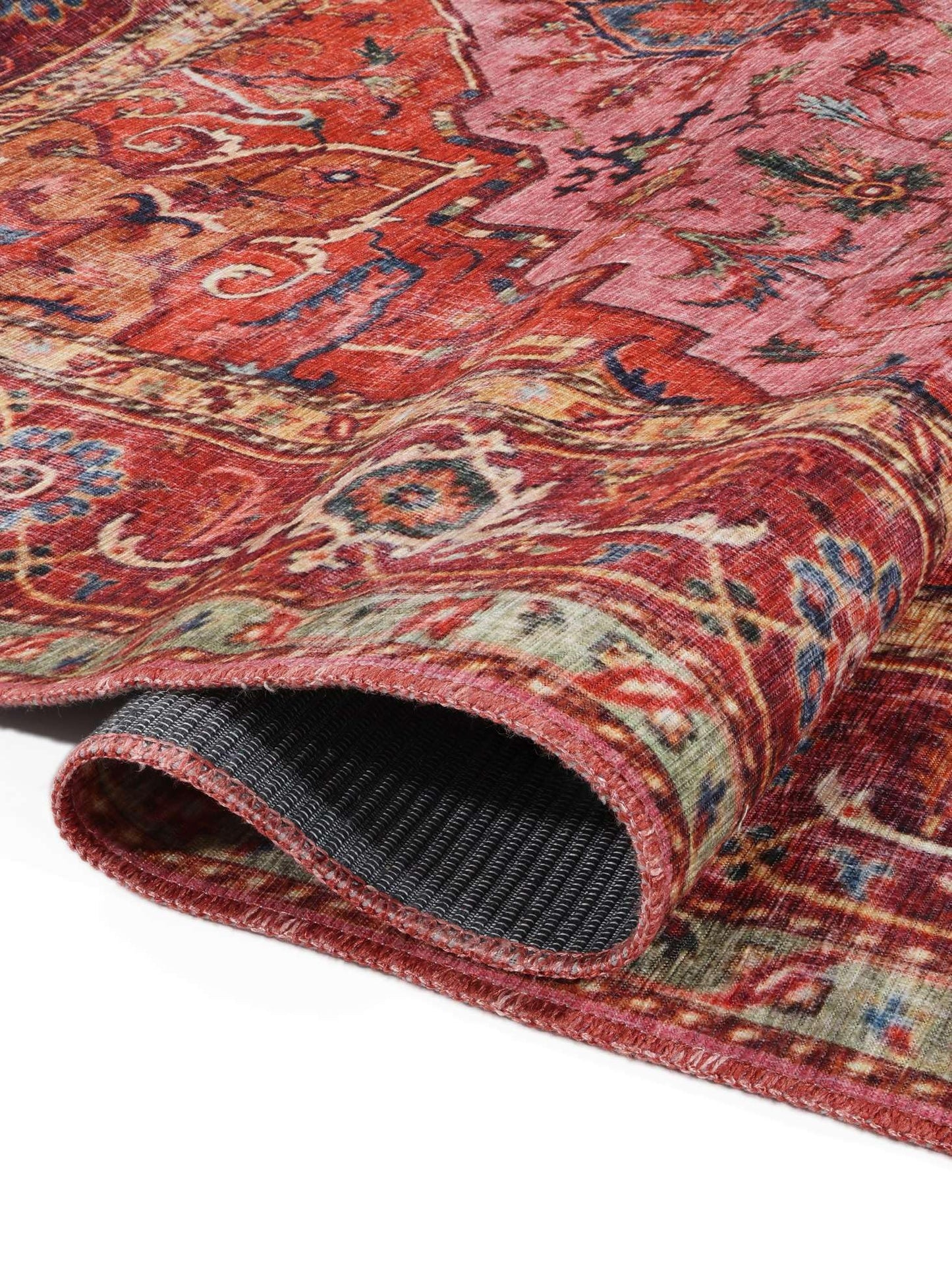 RugVista, Georgia Oriental, Teppich, 200 x 300 cm, Rechteck, Kurzflor, Modern, Oeko-TEX Standard 100, Wohnzimmer, Schlafzimmer, Esszimmer/Küche, Flur, Büro, Nur chemisch reinigen, Rot/Rosa
