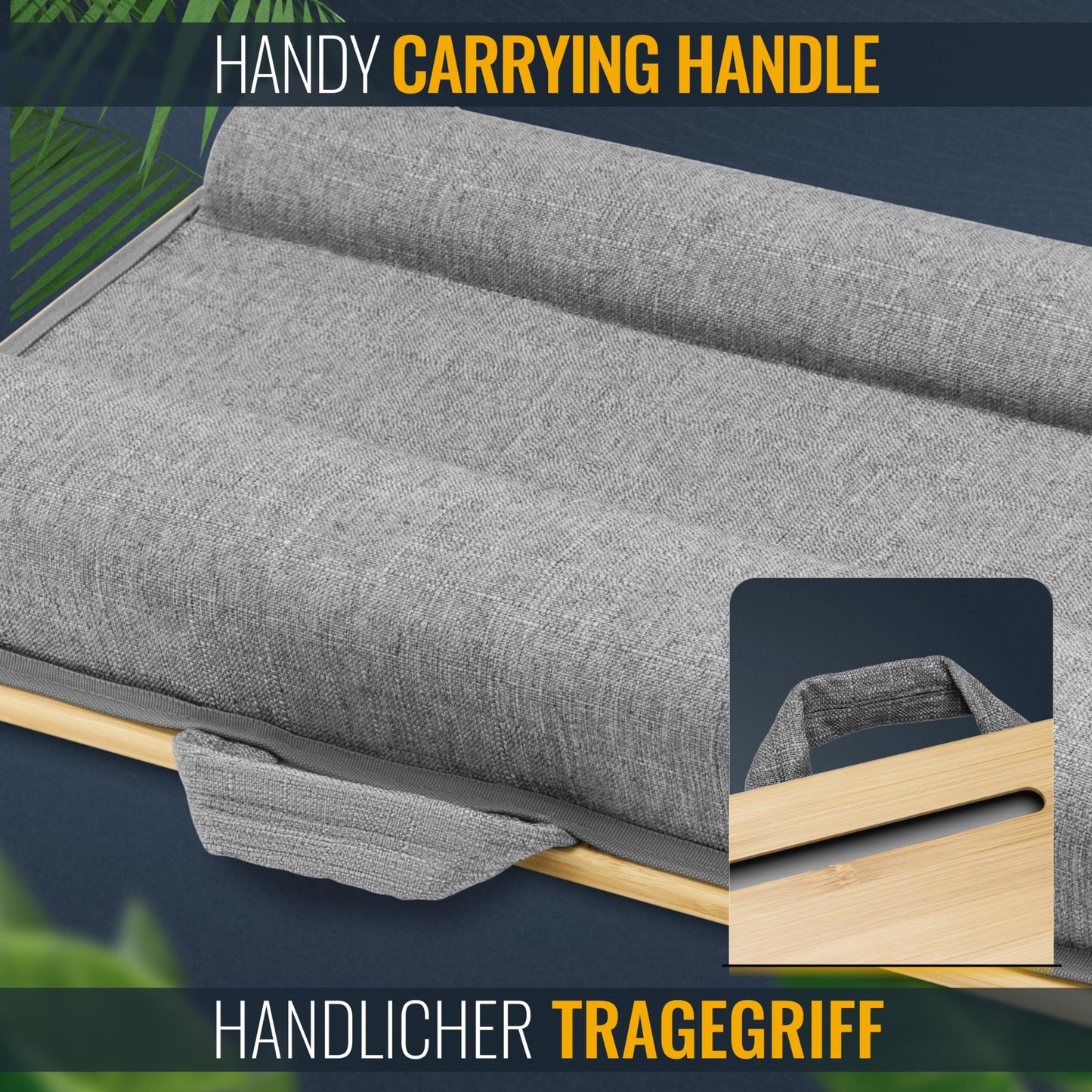 RICOO Laptopkissen Knietablett mit Kissen XXL Betttablett Laptoptisch Bambus & Mauspad Schoß Kissentablett LA0035 Notebook Laptop Unterlage Lapdesk Ständer Computer Tablett-Tisch für Couch Bett Sofa