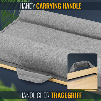 RICOO Laptopkissen Knietablett mit Kissen XXL Betttablett Laptoptisch Bambus & Mauspad Schoß Kissentablett LA0035 Notebook Laptop Unterlage Lapdesk Ständer Computer Tablett-Tisch für Couch Bett Sofa