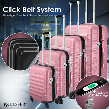 KESSER® Hartschalen Reisekoffer-Set (4-teilig) inkl. Kofferwaage und Gepäckanhänger
