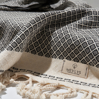 MEVLYS Strand- Hamamtuch (2er-Set - 100x180cm) aus Baumwolle | Extra-Leicht