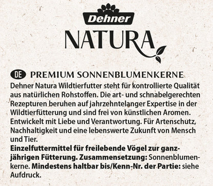 Dehner Natura Premium Year-Round Wild Bird Food: Sunflower Seeds (5kg)