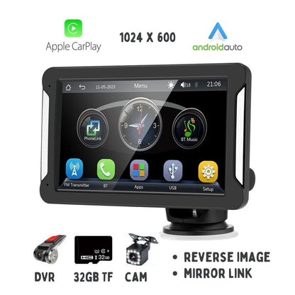 7-Zoll Wireless Auto CarPlay - Android Auto mit Touchscreen, DVR, Rückfahrkamera 1