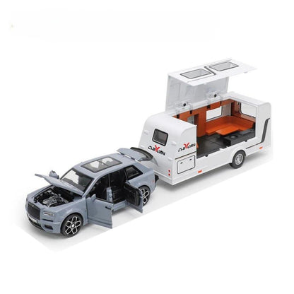 Rolls Royce (Cullinan) Modellauto mit Sound und Licht | Campingmodell (1/32) (Grau)