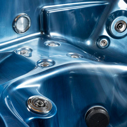 Outdoor whirlpool 'Torina Ocean Blue' for 5 people: With powerful massage &amp; LED color light therapy