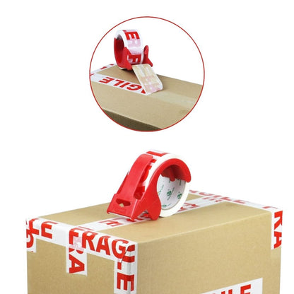 BOMEI PACK Paketklebeband zum Verpacken von Paketen (3 Rollen - Red Fragile)