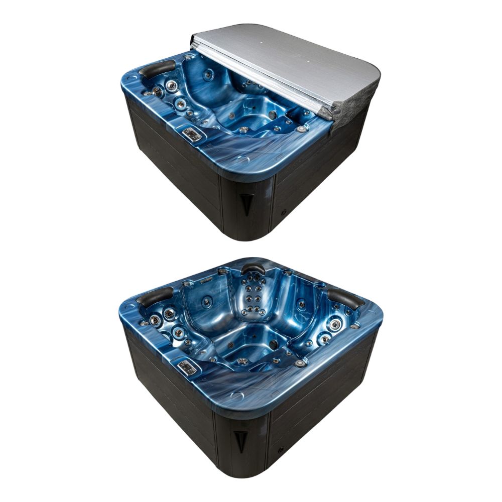 Outdoor whirlpool 'Torina Ocean Blue' for 5 people: With powerful massage &amp; LED color light therapy