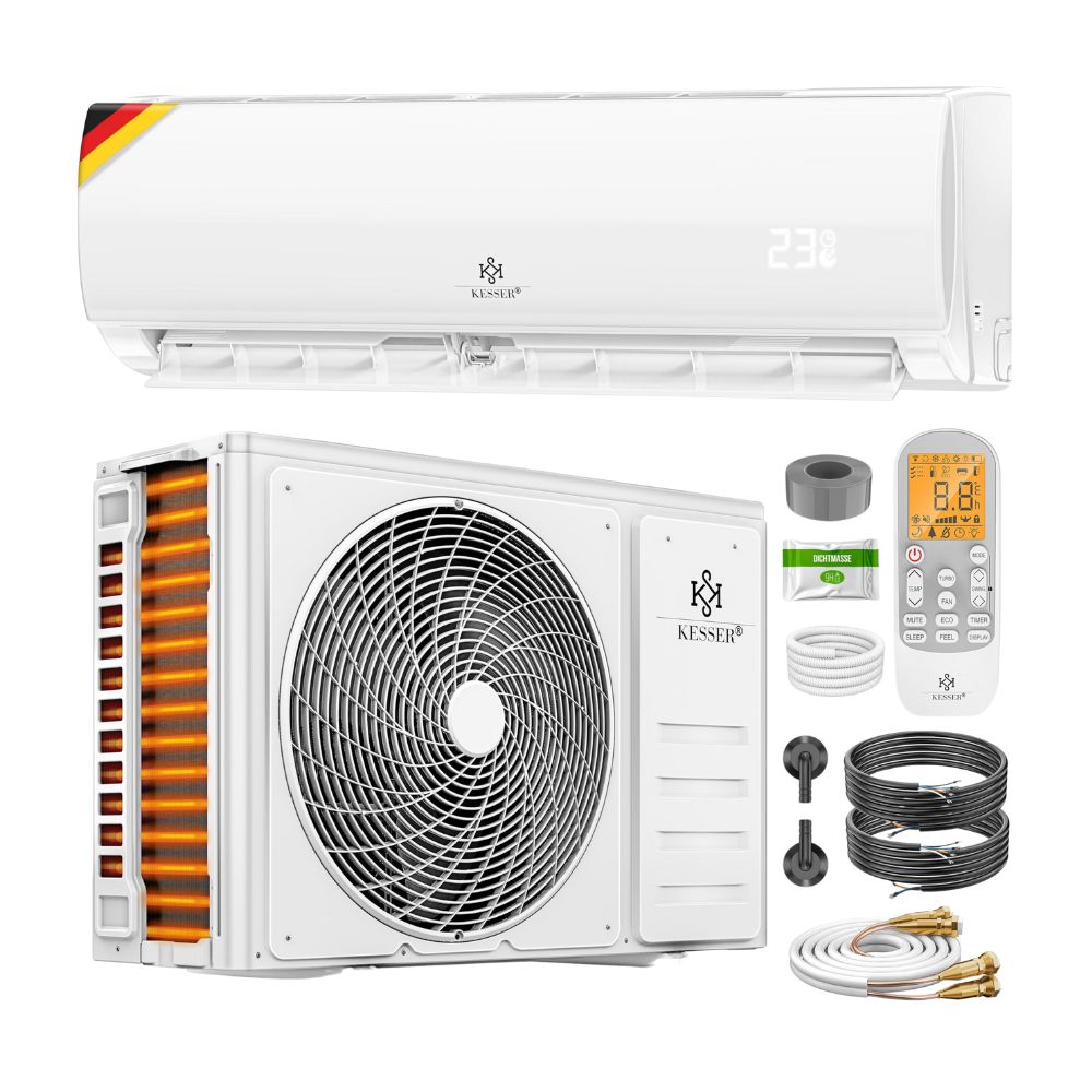 KESSER® 'Quick Connect' Split Air Conditioning Set with Heating Function: 12000BTU, 3.4kW, WiFi &amp; App