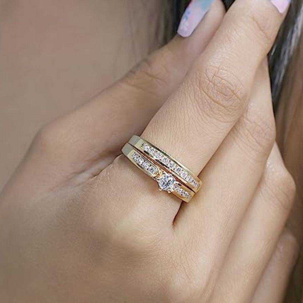 DazzlingRock Collection (K3259-14KY) Damenring: 14Kt Gelbgold, Rundschliff, I-J Diamant