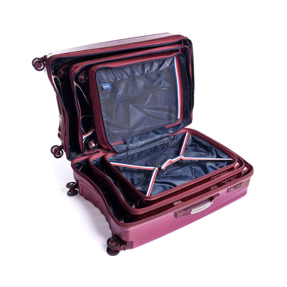 ABISTAB VERAGE 'Kinetic' Hartschalen Reisekoffer-Set (3-teilig): TSA, Burgundy