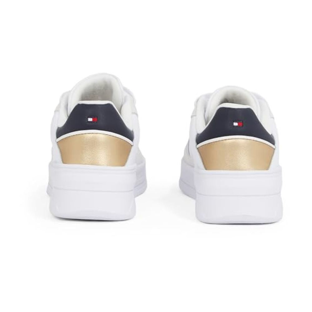 Tommy Hilfiger Damen Basketball-Sneaker: Metallic Schuhe (Weiß)