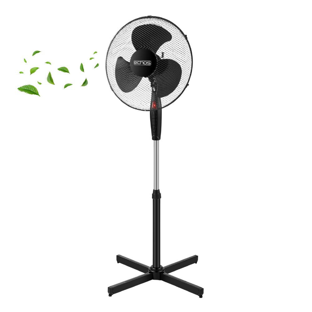 Echos® Standventilator (Ø 43cm): Sehr leise, Energiesparend, 3 Stufen, Oszillation