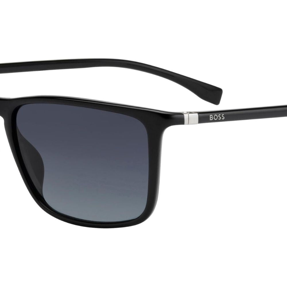 HUGO BOSS Herren Sonnenbrille (0665/S) inkl. Garantie: Logo Print, Schwarz