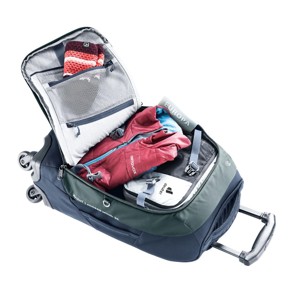 DEUTER 'Aviant Access Movo 36' Handgepäck-Trolley: Frontöffnung (Teal-Ink)