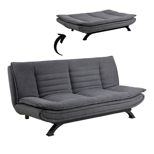 AC Design Furniture 'Jasper' Bettcouch in Dunkelgrau/Schwarz: Schlafsofa mit 3 Liegepositionen