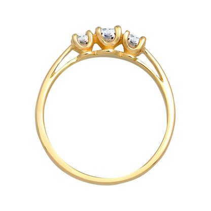 Elli DIAMONDS Verlobungsring für Damen: Edel-Trio mit Diamant (0.22ct.) in 585 Gelbgold