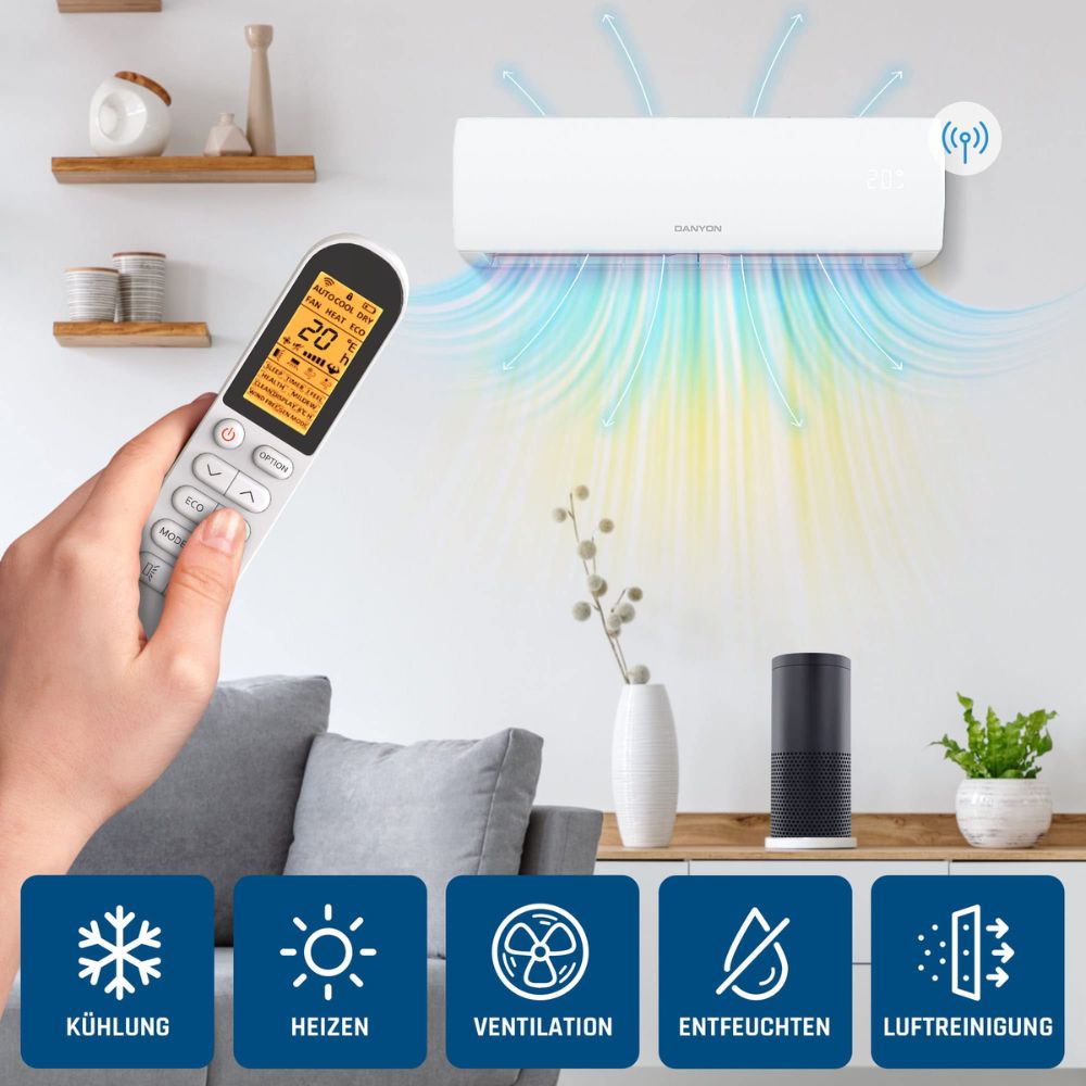 Danyon multi-split air conditioner with 2 indoor units: 18000BTU - 5.2kW - Wifi + APP