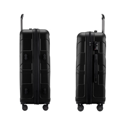 SUITLINE Hartschalen Reisekoffer-Set (3-teilig): TSA-Schloss, ABS | Schwarz-Matt