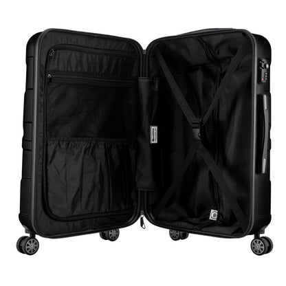 SUITLINE Hartschalen Reisekoffer-Set (3-teilig): TSA-Schloss, ABS | Schwarz-Matt