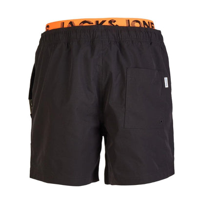 JACK &amp; JONES 'Maui' men's swim shorts with double waistband: Color - Shocking Orange