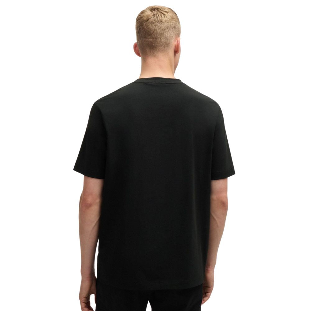BOSS Herren T-Shirt aus Baumwoll-Mix mit Stretch-Elasthan, Logo-Print