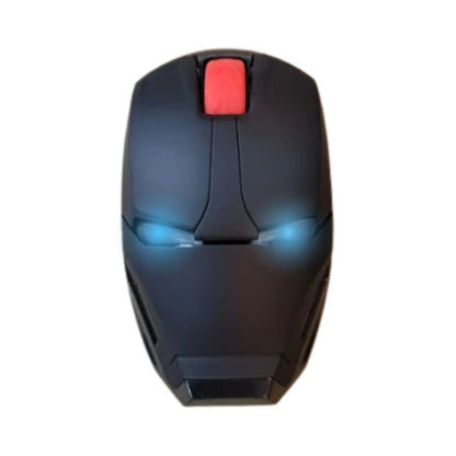 Iron Man Wireless-Maus: Ergonomisch, 2.4G USB Funk, LED-Licht, 1600DPI, leiser Klick, für PC, Laptop, MacBook (Schwarz)