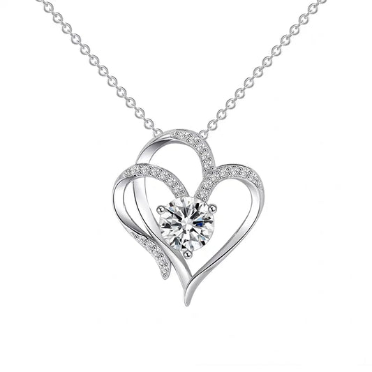 Silberherz Halskette mit Lila-Blauem Zirkon | 925 Sterling Luxus Schmuck für Frauen