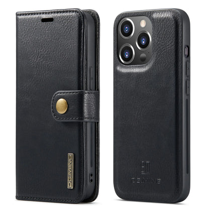 Magnetisches Ledercover für iPhone 15/14/13/12/11 Pro-Max | mit Kartenhalter - Schwarz